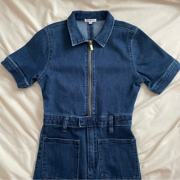 WeWoreWhat Denim Flare Jumpsuit - Picture 5 of 9